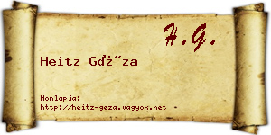 Heitz Géza névjegykártya